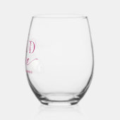 Zij Is Op Wolk Negen Roze Bruidsdouche Tapijt Wijnglas Zonder Voet (Links)