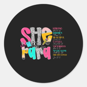 Zij is para-leraar Gelukkige eerste schooldag teru Ronde Sticker