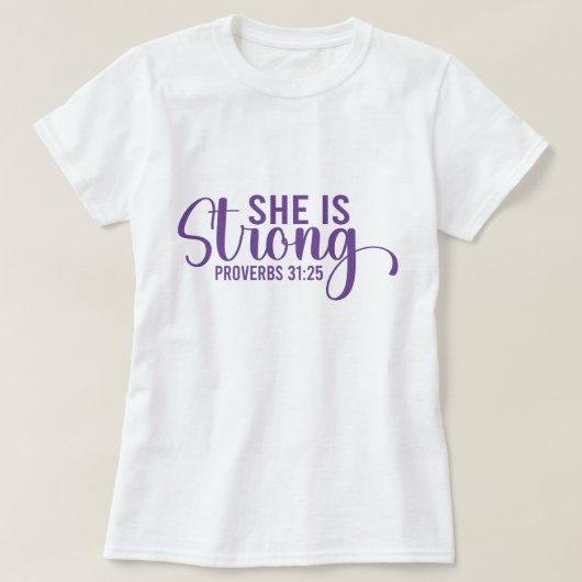 Zij Is Sterk - Christelijk T-shirt (Design voorkant)