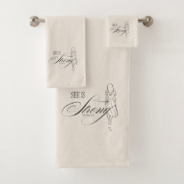 Zij is Sterk Spreuken 31:25 Bad Handdoek