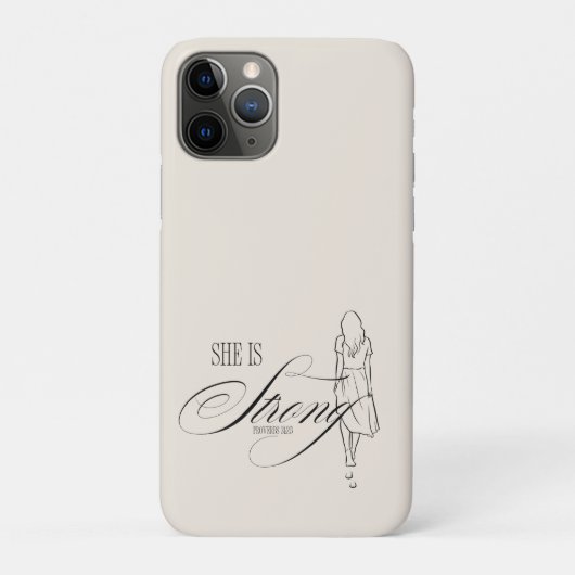 Zij is Sterk Spreuken 31:25 Case-Mate iPhone Case (Achterkant)