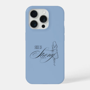 Zij is sterk Spreuken 31:25 iPhone 15 Pro Case