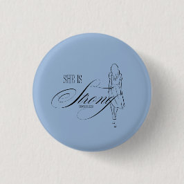 Zij is Sterk Spreuken 31:25 Ronde Button 3,2 Cm