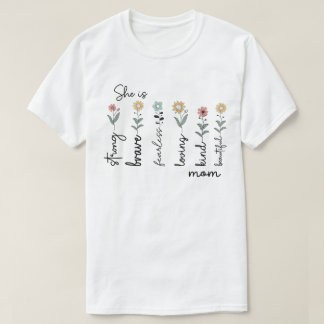 Zij Is Sterke Dappere Liefhebbende Moeder – Wildfl T-shirt