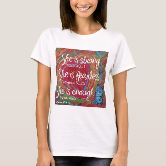 Zij is Sterke Manuscript T-Shirt (Voorkant)