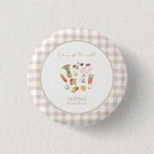 Zij is uit de markt bloemige bruidsdouche ronde button 3,2 cm (Voorkant)