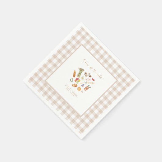 Zij is uit de markt bruidsdouche met bloemen servet (Hoek)