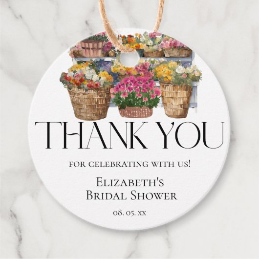 Zij Is Van De Markt Bloemenwinkel Bedankt Bedankjes Labels (Voorkant)