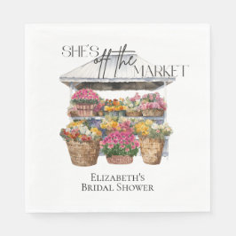 Zij Is Van De Markt Bloemenwinkel Bruiloft Feest Servet