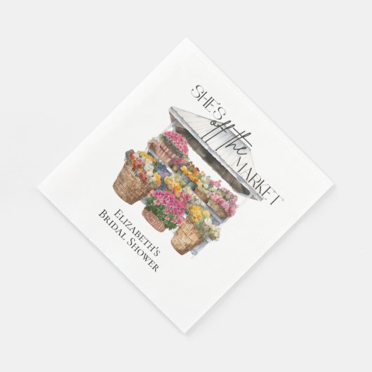 Zij Is Van De Markt Bloemenwinkel Bruiloft Feest Servet (Hoek)