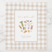 Zij is van de markt bloemige bruidsborrel wijn etiket (Enkel label)