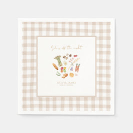 Zij is van de markt bloemige bruidsdouche servet