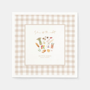 Zij is van de markt bloemrijke bruidsdouche servet