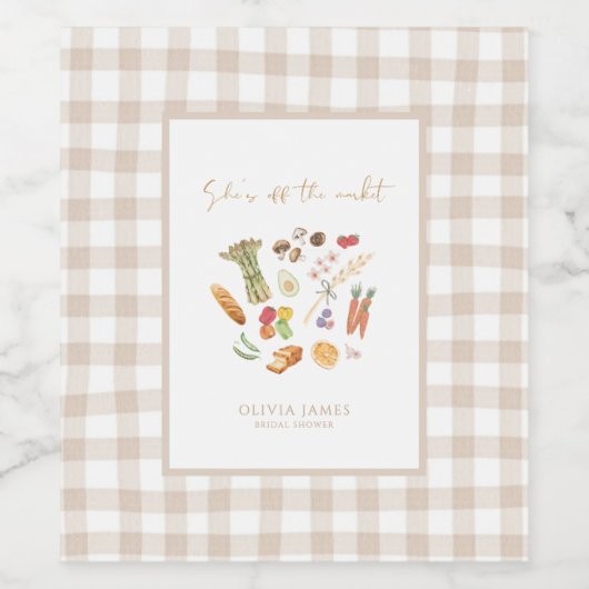 Zij is van de markt bloemrijke bruidsfeest wijn etiket (Enkel label)