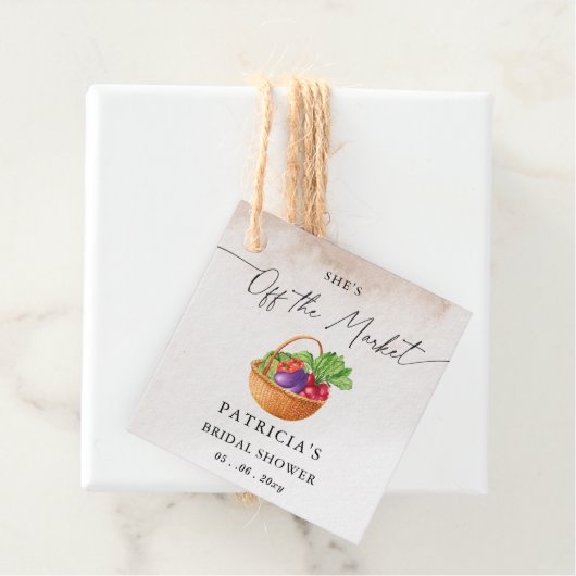 Zij is van de markt Boerenmarkt Bruidsdouche Bedankjes Labels (In situ)