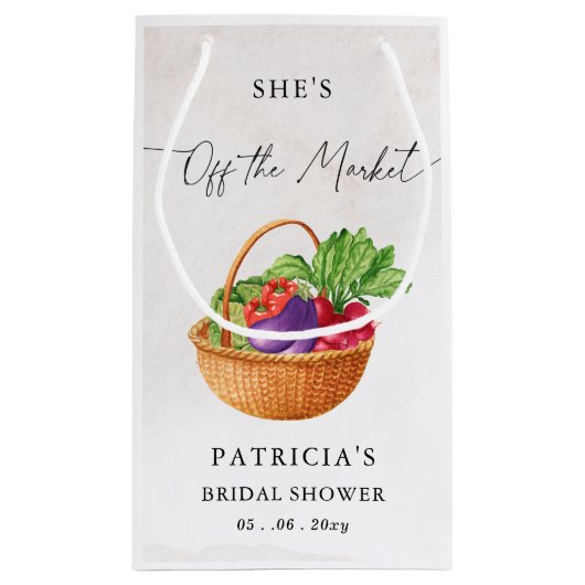 Zij is van de markt Boerenmarkt Bruidsmeisjesborre Klein Cadeauzakje (Achterkant)