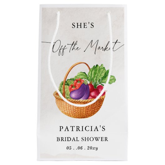 Zij is van de markt Boerenmarkt Bruidsmeisjesborre Klein Cadeauzakje (Voorkant)