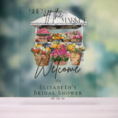 Zij is van de markt Flora-elegante script-welkom Acryl Bord (Neutraal)