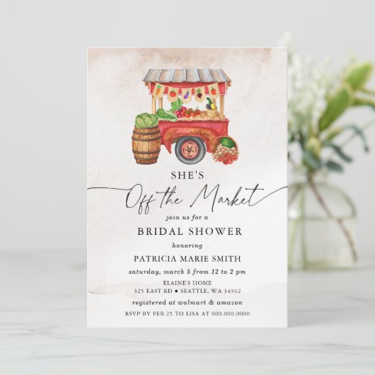 Zij is van de markt Landbouwersmarkt Bruidsmeisjes Kaart (Staand voorkant)