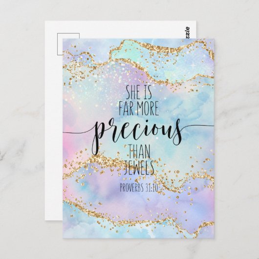 Zij Is Verreweg Hoger Dan, Spreuken 31:10 Briefkaart (Voorkant / Achterkant)