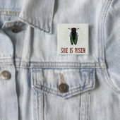 Zij is verrezen Kaart Vierkante Button 5,1 Cm (In situ)