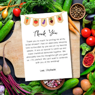 Zij is Vers Op De Markt Groenten Bruiloft Feest Bedankkaart
