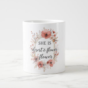Zij Is Woestijn & Bloem – Boho Vrouwelijke Woestij Grote Koffiekop
