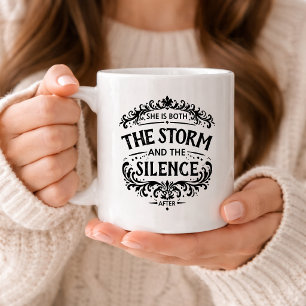 Zij Is Zowel De Storm als De Stilte Vintage Koffiemok