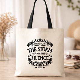 Zij Is Zowel De Storm als De Stilte Vintage Tote Bag