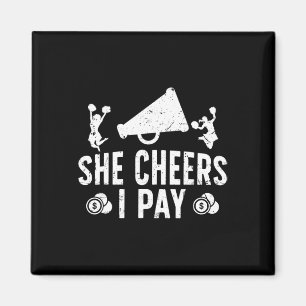 Zij juicht, ik betaal cheerleader vader van een ch magneet