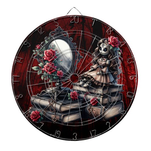 Zij kijkt toe dartbord (Voorkant)