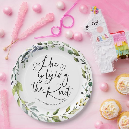 Zij Knoop De Knoop Bruidsfeest Papieren Bordje (Feest)