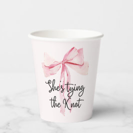 Zij Knoop De Knoop Roze Strik Bruidsmeisjesfeestje Papieren Bekers