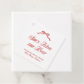 Zij Knoop Een Knoop Rode Elegante Met De Hand Gete Bedankjes Labels (In situ)