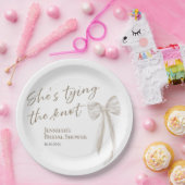 Zij Knoop het Jawoord Wit Lint Bruidsfeest Pape Papieren Bordje (Feest)