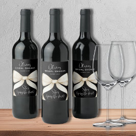 Zij Knoopt de Knoop Boog Bruidsborrel Wijn Etiket