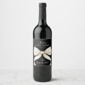 Zij Knoopt de Knoop Boog Bruidsborrel Wijn Etiket (Voorkant)