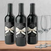 Zij Knoopt de Knoop Boog Bruidsdiner Wijn Etiket