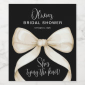 Zij Knoopt de Knoop Boog Bruidsdiner Wijn Etiket (Enkel label)