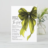 Zij Knoopt De Knoop Bruidslunch Bruiloft Luncheon Kaart (Staand voorkant)