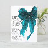 Zij Knoopt De Knoop Bruidslunch Bruiloft Luncheon Kaart (Staand voorkant)