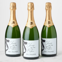 Zij Knoopt de Knoop Bruiloft Feest Favor Sparkling Wijnetiket