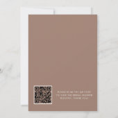 Zij Knoopt De Knoop Bruine QR Code Bruidsfeest Kaart (Achterkant)