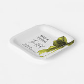 Zij Knoopt De Knoop Chartreuse Strik Bruidsdouche Papieren Bordje (Gebogen)