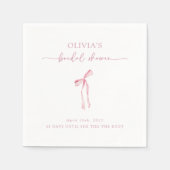 Zij Knoopt de Knoop Coquette Strik Bruidsdouche Servet (Voorkant)