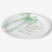 Zij Knoopt De Knoop Groene Boog Bruidsdouche Papieren Bordje (Gekanteld)
