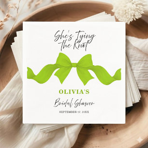 Zij Knoopt de Knoop Limegroene Strik Bruidsfeestje Servet
