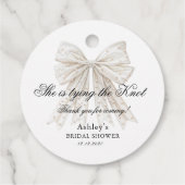 Zij Knoopt de Knoop Parels Boog Bruidsdouche Bedankjes Labels (Achterkant)