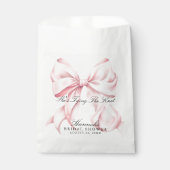 Zij Knoopt De Knoop Roze Strik Bedankzakje (Voorkant)