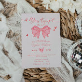 Zij Knoopt de Knoop Roze Strik Bruidsfeestje Kaart